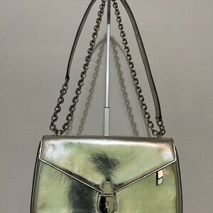 Calvin Klein Silver Shoulder Bag with Chain Strap